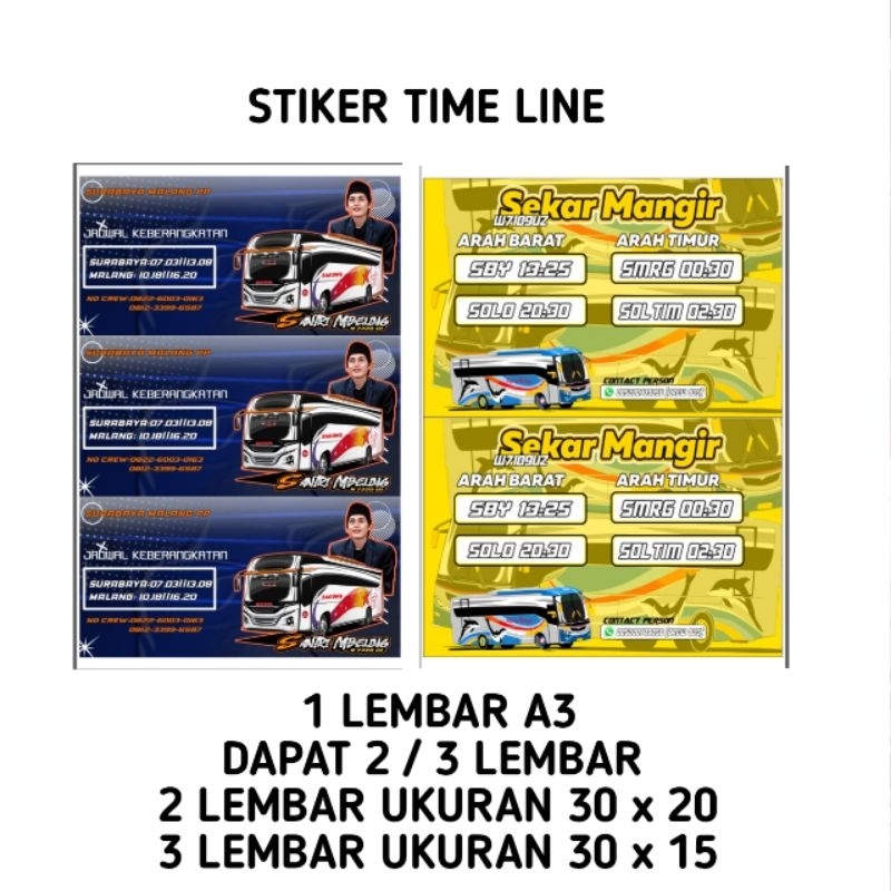 

Stiker Vynil / Anti Air Time line kaca bus dalam dapat 2 - 3 lembar