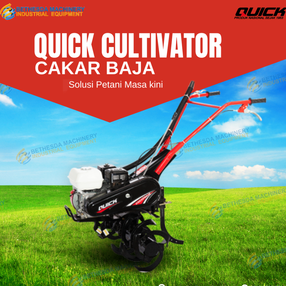 Traktor Tangan Quick Cakar Baja + Mesin Honda GX-200 THL Komplit Blade B