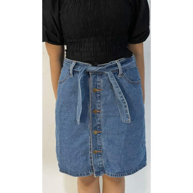 rok mini biru dongker