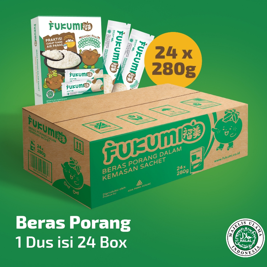 

FUKUMI Beras Porang Kardus Isi 24 Box Sachet - Shirataki