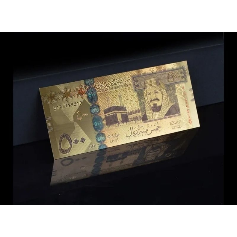 uang 500 gold foil arab saudi