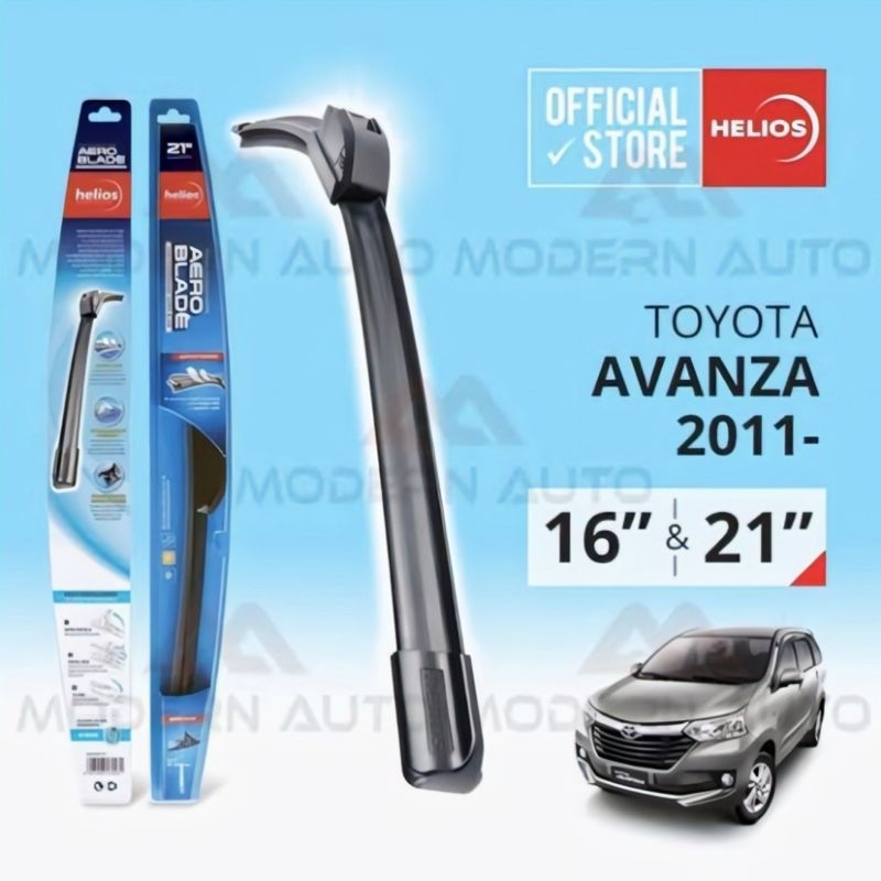 2pcs Helios Wiper Avanza Xenia 2011-2021 / Frameless Wiper Depan Avanza Xenia 2011-2021