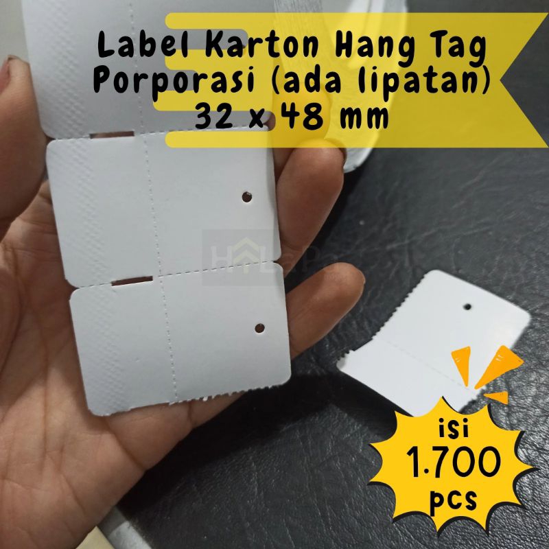 

Rad Label Karton Hang Tag Isi 1.700 Pcs Dengan Lipatan (Porporasi) / 32x48mm