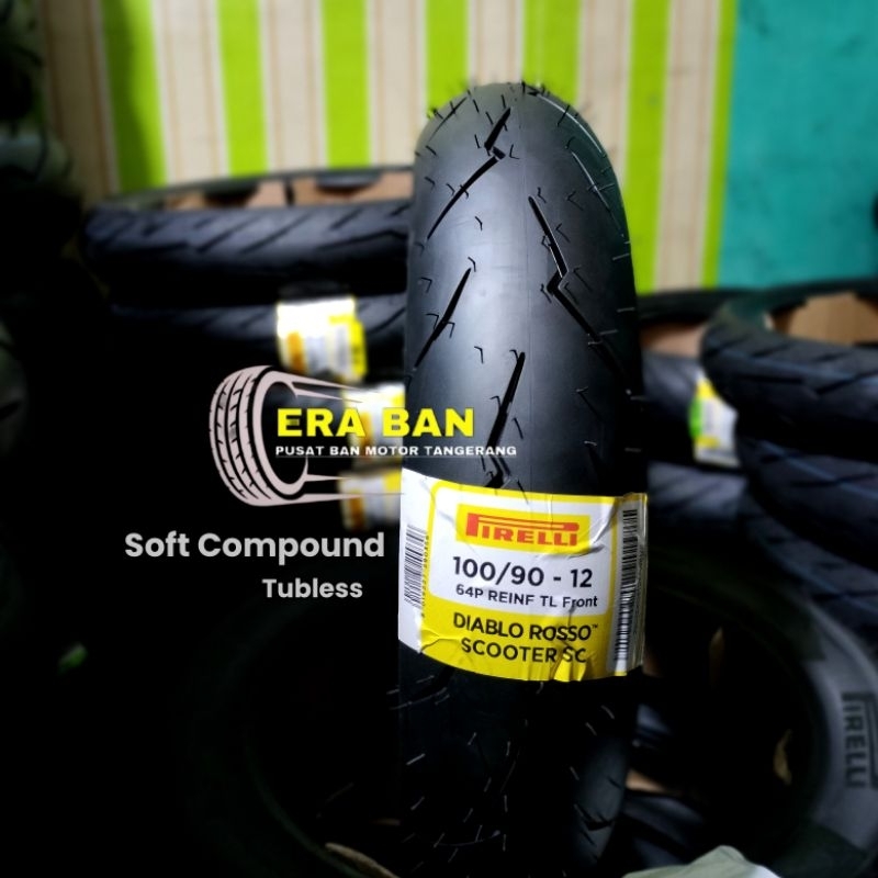 Ban Pirelli Diablo Rosso Scooter SC 100/90-12 Soft Compound ( For Race ) For Scoopy Sprint dll
