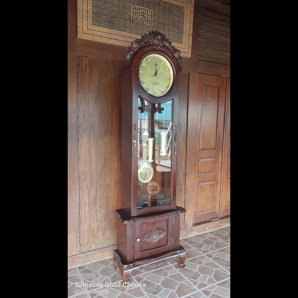 Lemari Jam Hias Jati Mebel Jepara - Almari Jam Hias Napoleon - Jam Hias Jati
