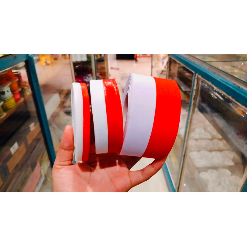 

Jual Pita Merah-Putih / pita Dirgahayu ukuran 1/2”, 1”, 2” dengan panjang 25yrd