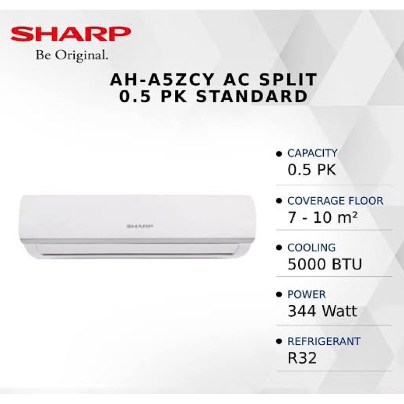 AC SHARP 1/2pk Type AH-A5ZCY. Unit Only.