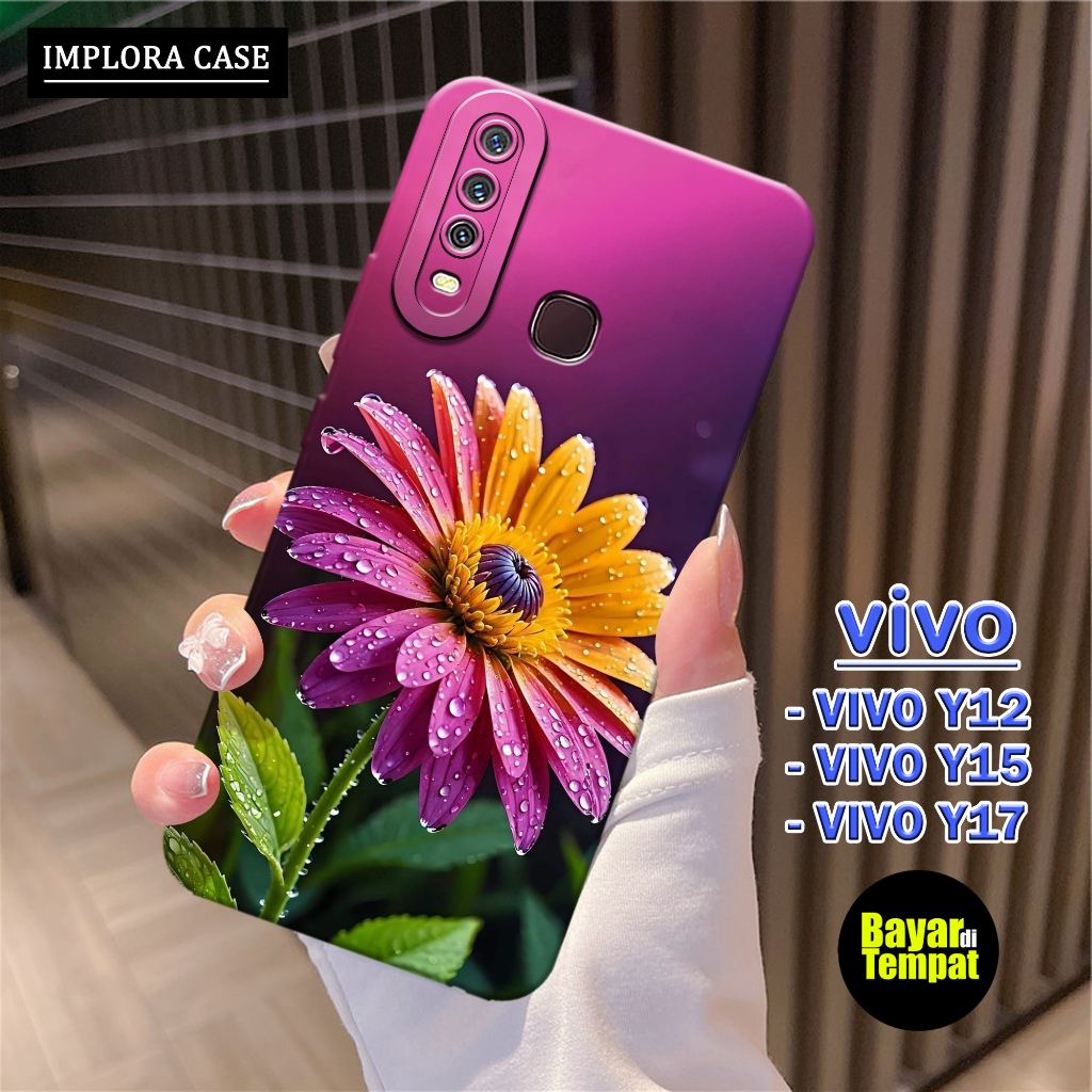Case Vivo Y12 / Y15 / Y17 Motif Bunga IMPLORA CASE Casing Vivo Y12 / Y15 / Y17 Softcase Hp Vivo Y12 