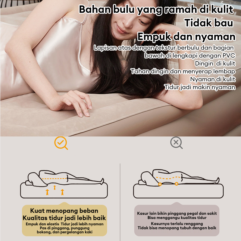 Swaylineshop Kasur Angin Pompa Otomatis Outdoor Kasur Pompa Lipat Kasur Tiup Queen Kasur Angin