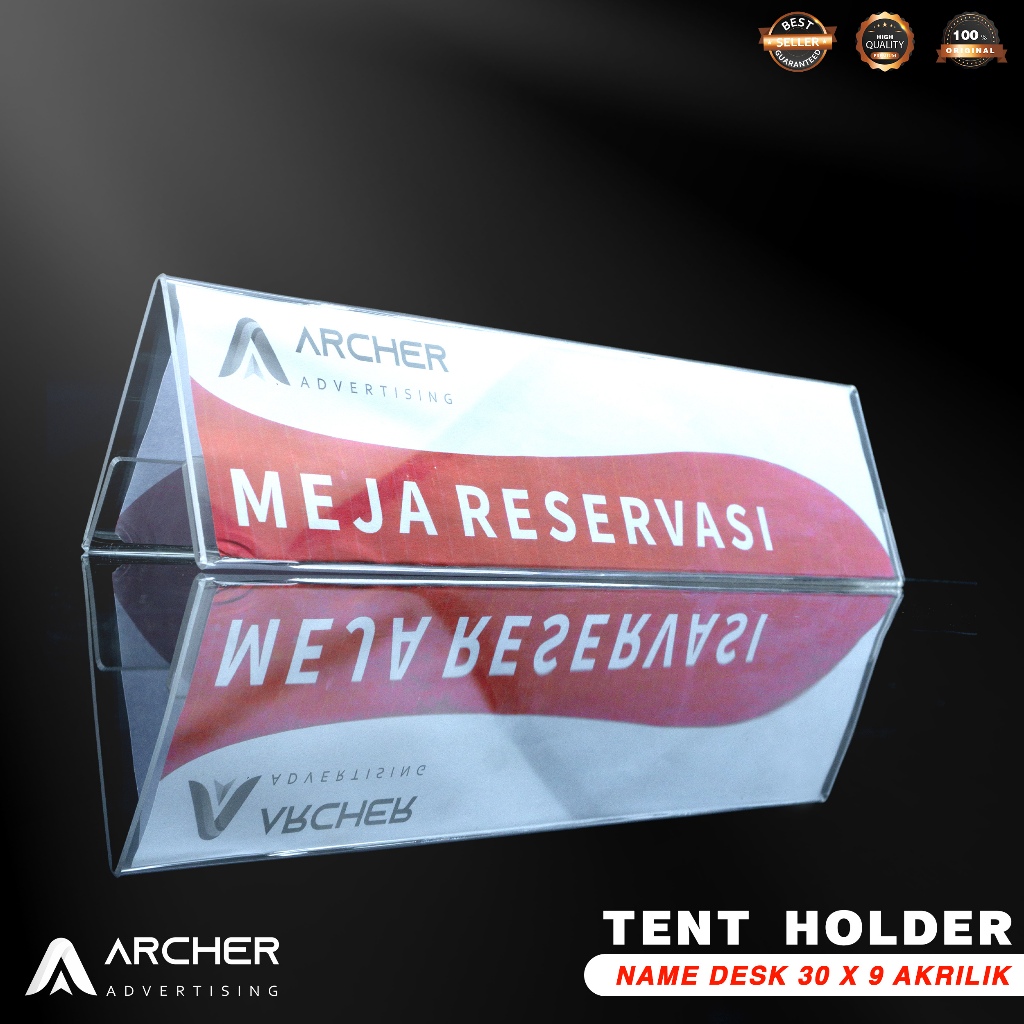

NAME DESK TENT HOLDER NAMA MEJA TEMPAT KARTU NAMA BISNIS 30 X 9 AKRILIK TIPE V