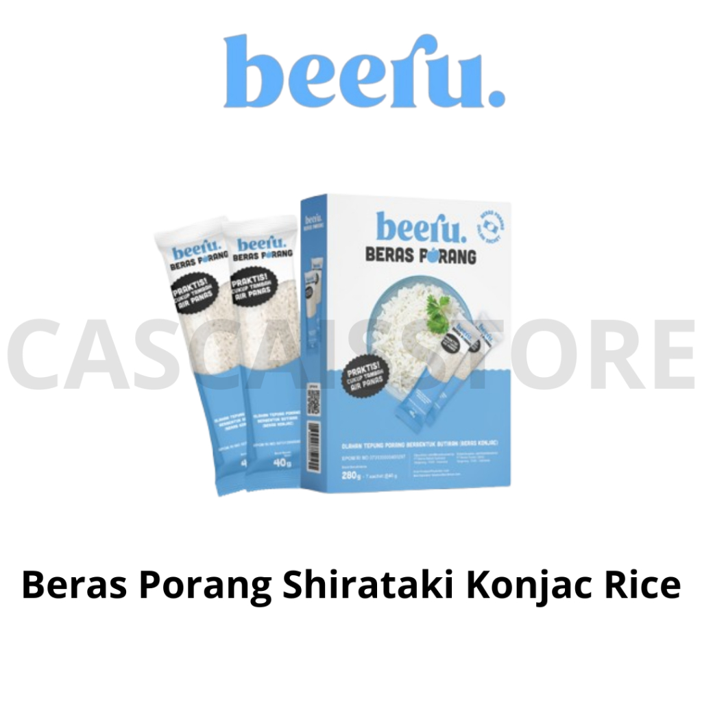

Beeru Beras Porang Box Shirataki Konjac Rice Sachet / Box Umbi Porang