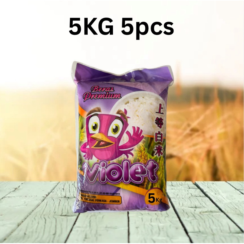 

beras semi premium merk violet 5kg isi 5