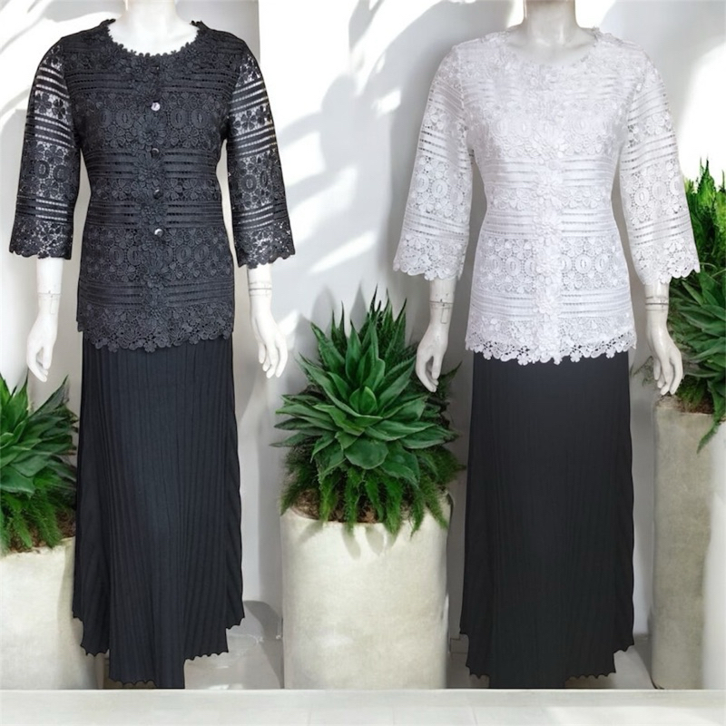 Atasan Brokat Bangkok Pink LAuren Premium