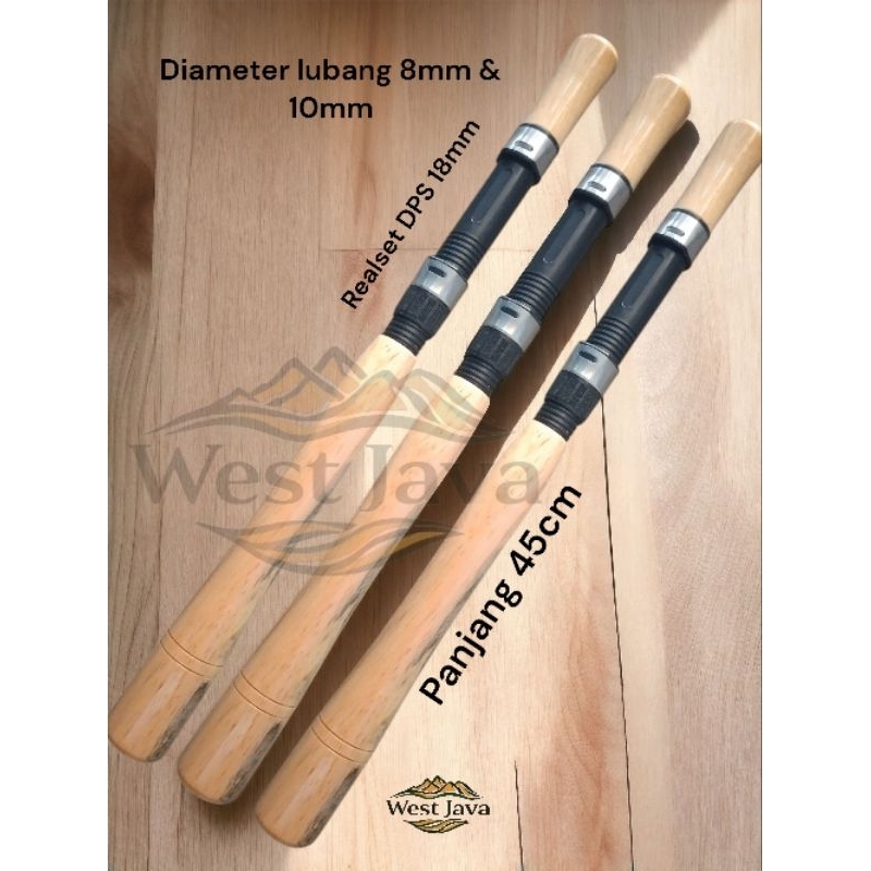 Gagang joran kayu pinus custom joran 40cm Set Dps 18