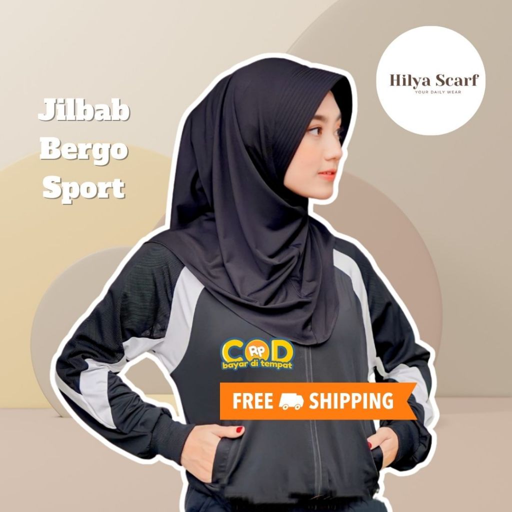 Hijab Sport Jilbab Bergo Sport Kerudung Olahraga Kerudung Instan Sport Kerudung Wanita