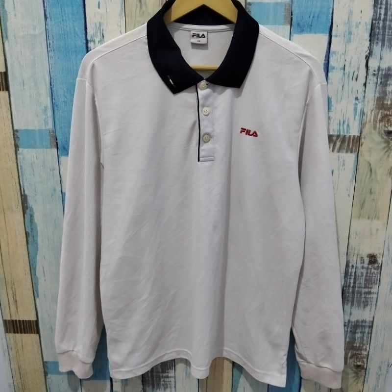 kaos polo lengan panjang Fila second original