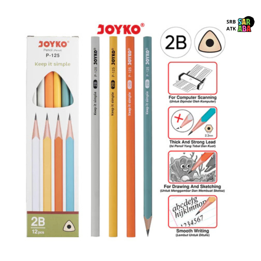 

Pensil Joyko P-125 2B Isi 12 Pcs 1 Kotak (harga per pcs)