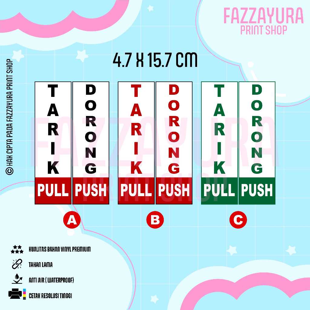 

STICKER PINTU TARIK DORONG 4.7 X 15.7 CM