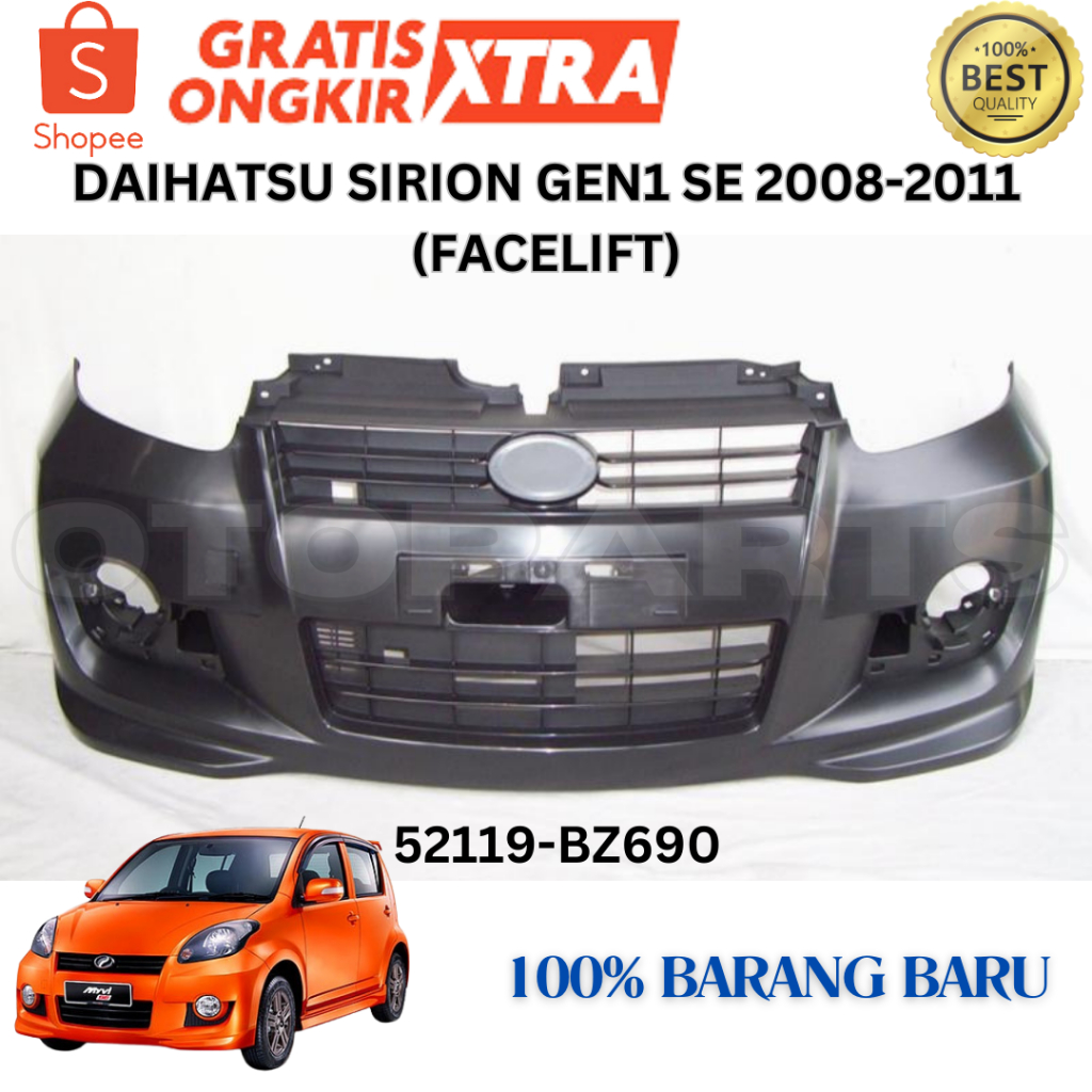 52119-BZ690 BUMPER BEMPER DEPAN SIRION SE GEN 1 FACELIFT MYVI 2008 2009 2010 BARU OEM IMPORT
