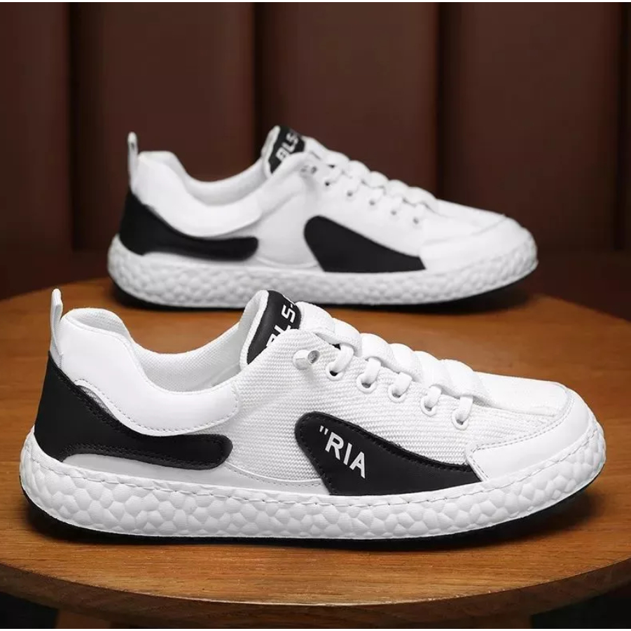 FourTeenStorePantofel Sepatu Sneakers Pria Trendy Anti Slip warna Putih dan Hijau / Kode G526