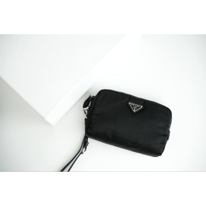 Ready stock prada re-nylon pouch black