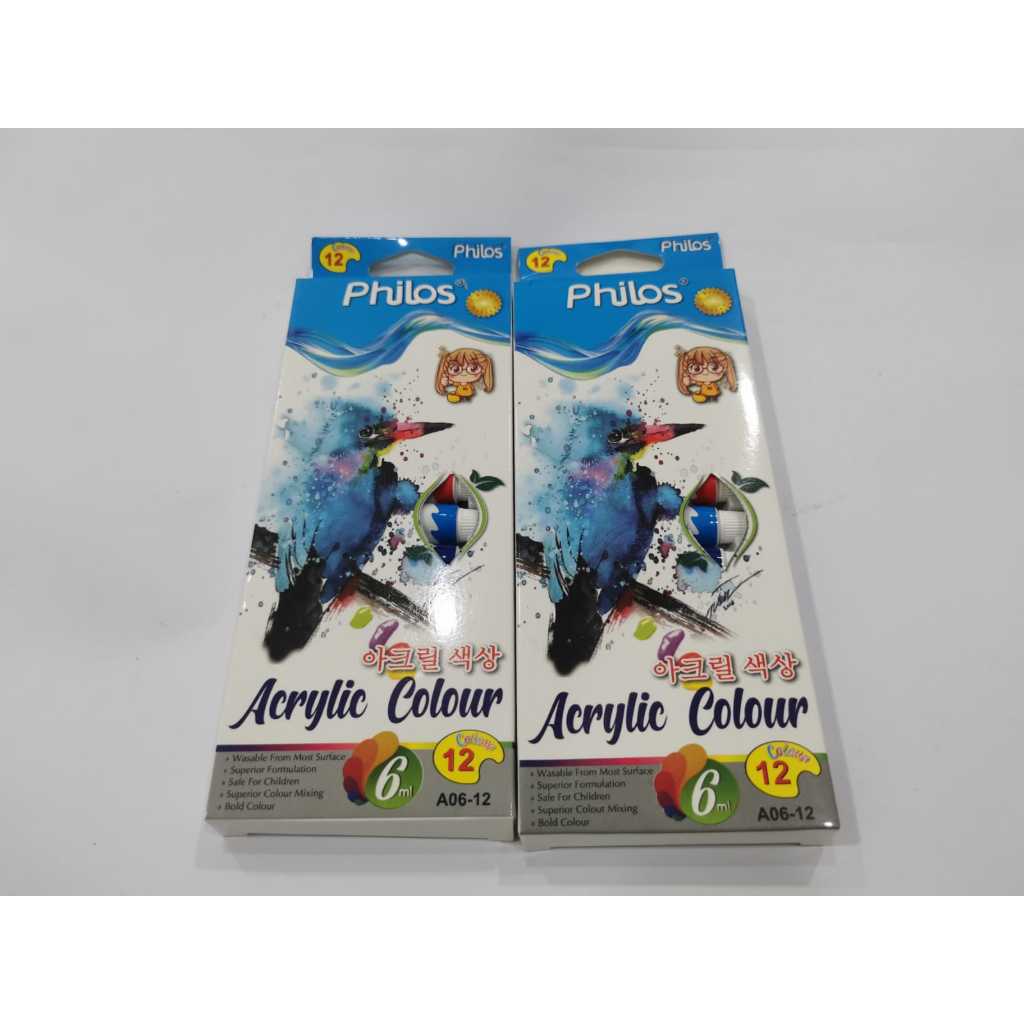 

(1 Kotak) Acrylic Colour 12 Warna Murah / Cat Warna Acrylic / Cat Akrilik 12 Warna Murah