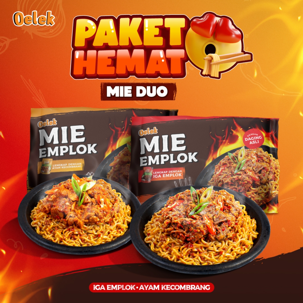 

[Paket Hemat 2 Pcs] Mie Emplok IGA Goreng Mix Varian Duo Lengkap Iga Emplok / Cakalang Balado / Ayam Kecombrang / Pedas Instant Siap Saji / Mie Nymk Pedes Siap Saji Instan
