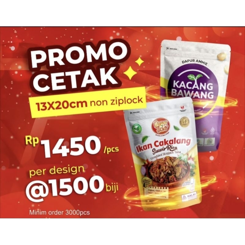 Cetak kemasan Standing pouch full printing