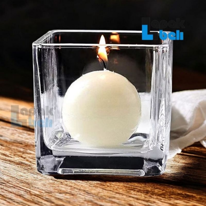 GELAS KACA LILIN PERSEGI / GELAS LILIN / JAR CANDLE