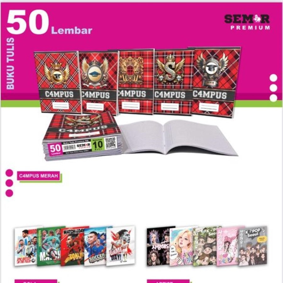 

[1PAK/10BUKU] SEMAR BUKU TULIS 50 PREMIUM COVER TEBAL