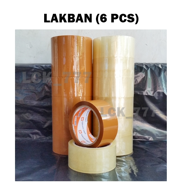 

isi 6 pcs Lakban OPP Bening Polos Takumi