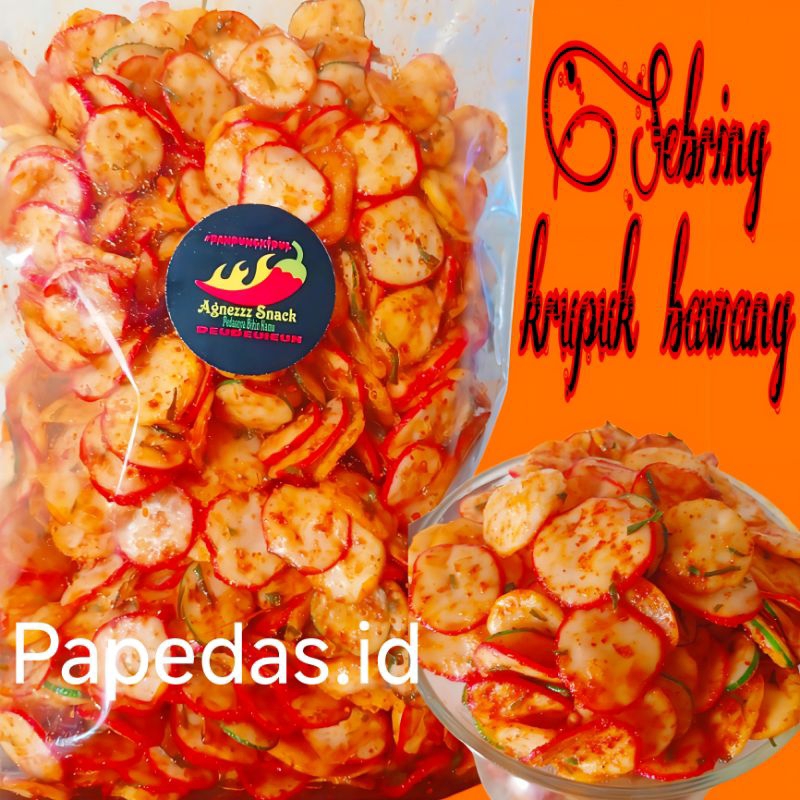 

SEBRING KERUPUK BAWANG PEDAS GURIH DAUN JERUK KEMASAN 500 GRAM CEMILAN VIRAL
