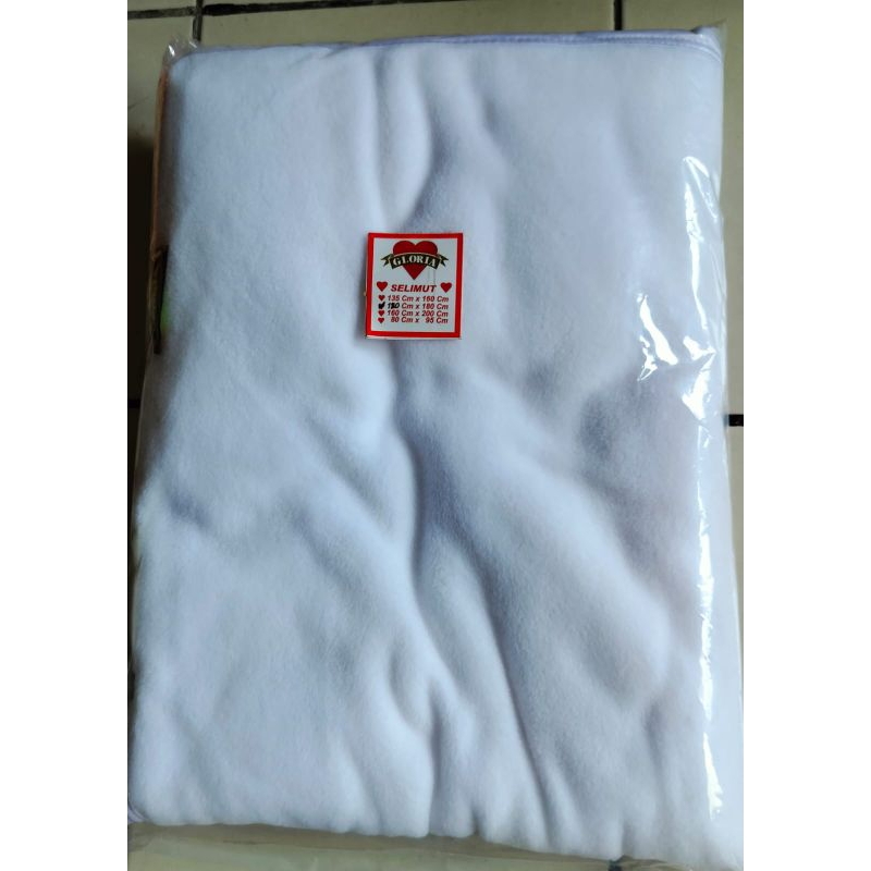 Selimut GLORIA putih hotel / motel / kost / asrama / homestay / guest house / oyo / red doorz / ruma