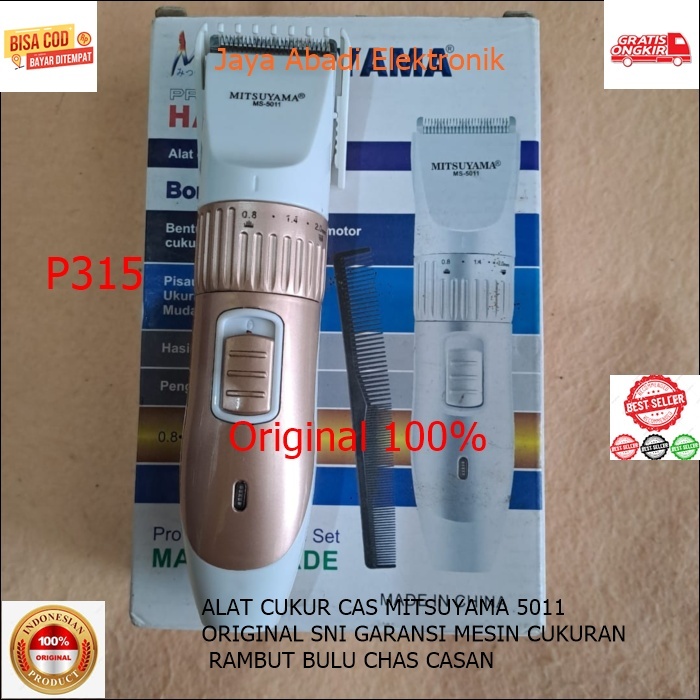 P315 ALAT CUKUR CAS MITSUYAMA 5011 ORIGINAL SNI GARANSI MESIN CUKURAN RAMBUT BULU CHAS CASAN HAIR CL