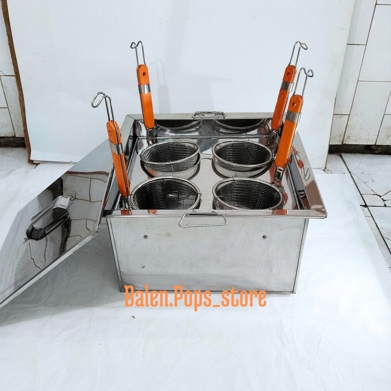 Dandang Bakmie Mie Kocok Kotak Persegi Lubang 4