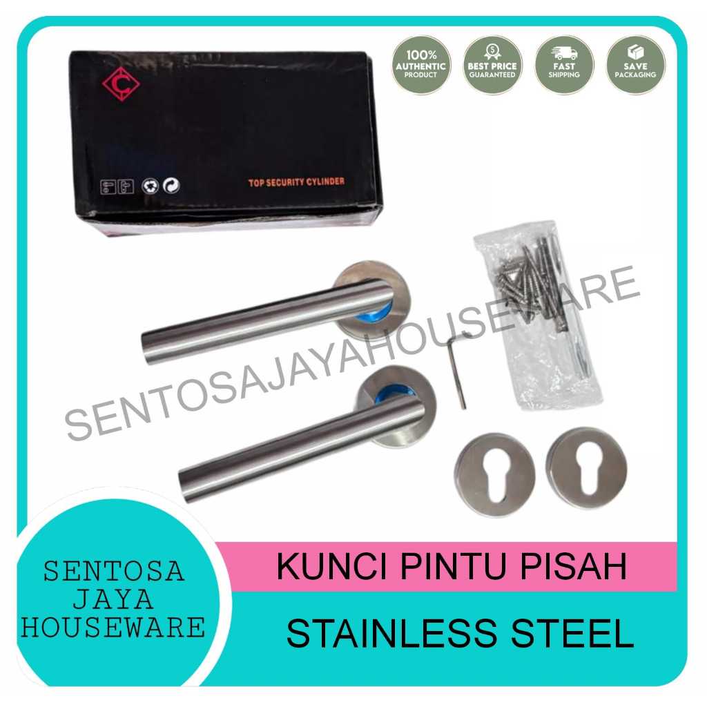 KUNCI PINTU RUMAH STAINLESS / KUNCI PINTU PISAH STAINLESS STEEL / GAGANG HANDLE PINTU PISAH