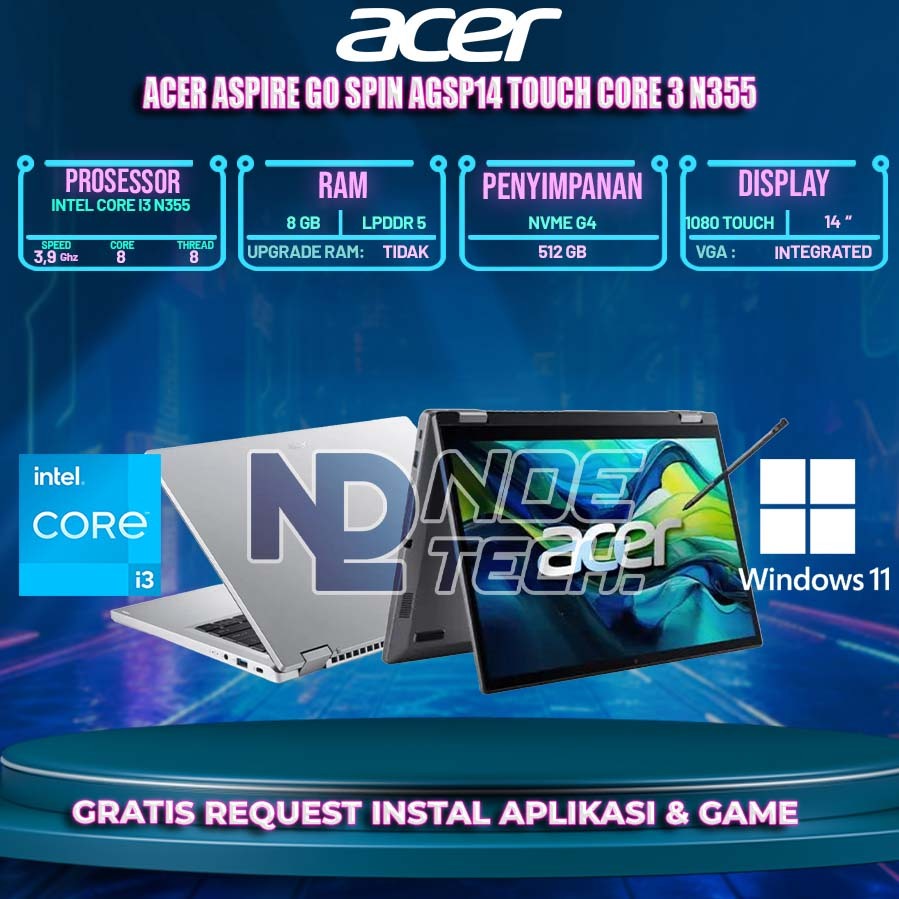 ACER Aspire Go Spin AGSP14 Touch Core 3 N355