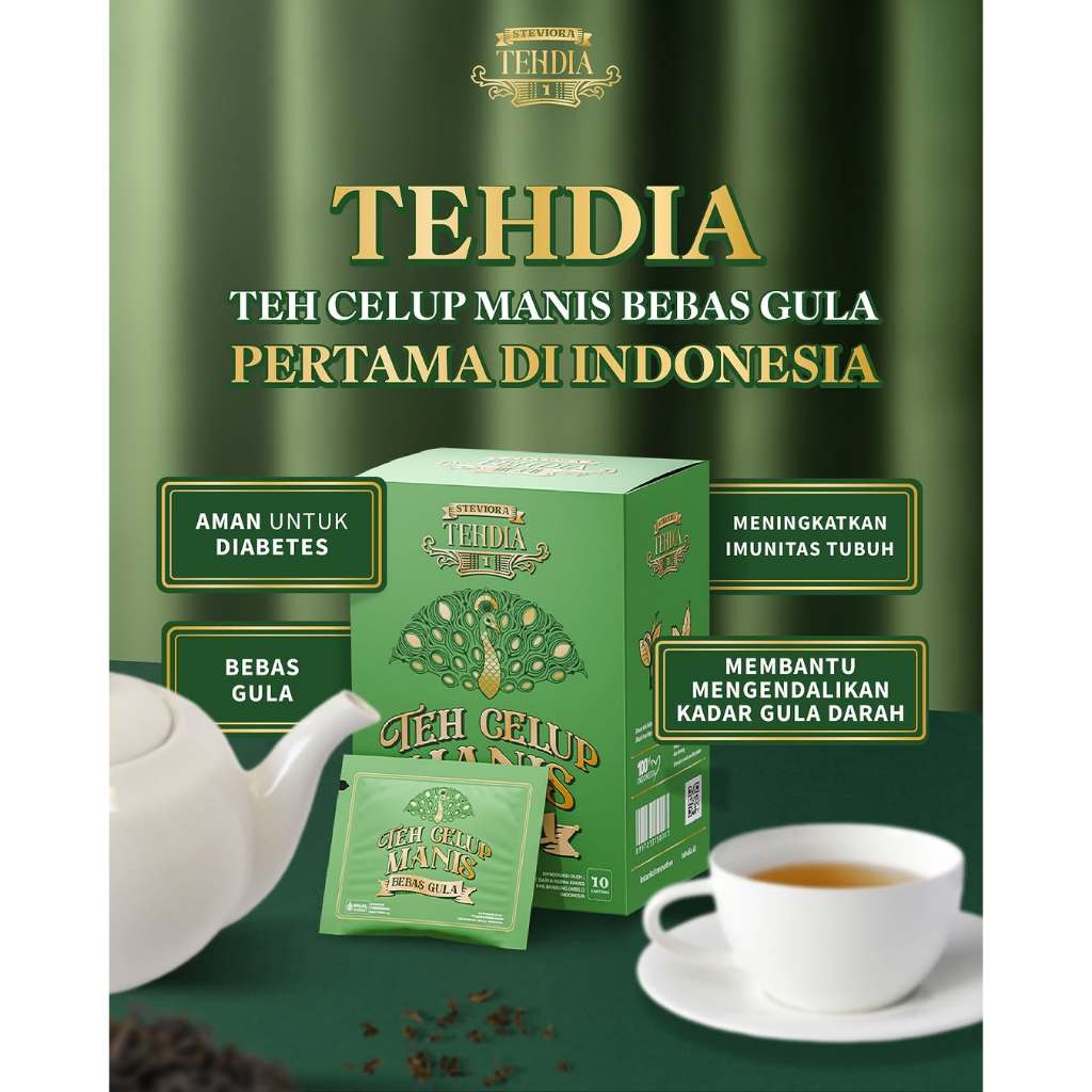 

TEHDIA - Teh Hitam Stevia Manis Tanpa Gula 10 Tbag