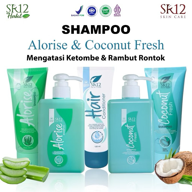 SR12 SHAMPOO ALORISE COCONUT MENGURANGI RAMBUT RONTOK  MENGHILANGKAN KETOMBE RAMBUT LEPEK HAIR CARE 