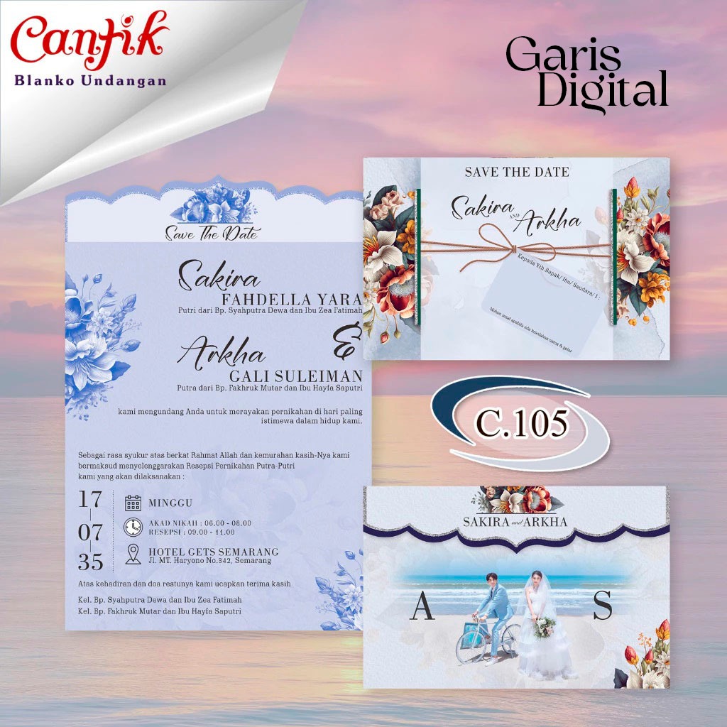 CANTIK 105 | CETAK UNDANGAN | UNDANGAN PERNIKAHAN