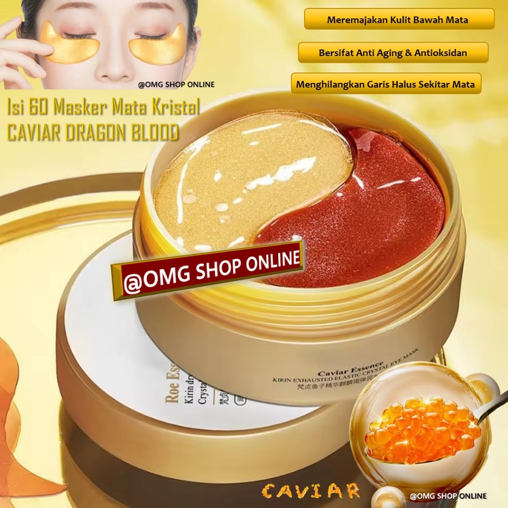 Isi 60 Lembar Termurah  Masker Mata Collagen Caviar Dragon Blood Masker Mata Panda Kantung / Masker 