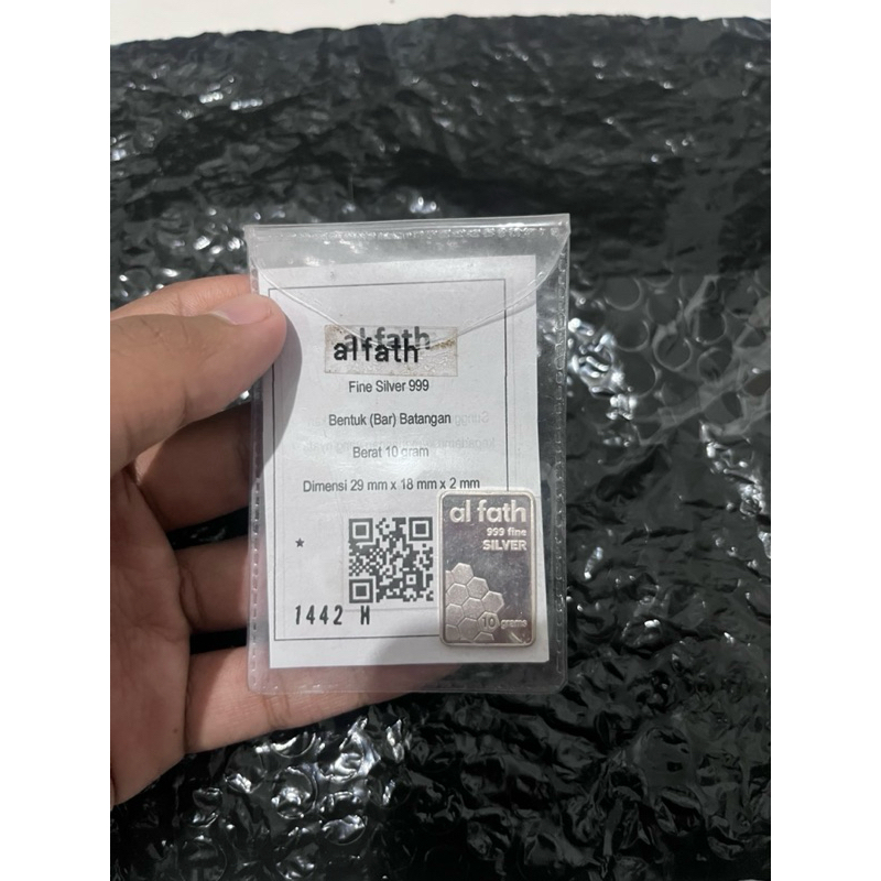 Perak Murni Batangan Bullion Al Fath 10 gram 999 Fine Silver Logam Mulia