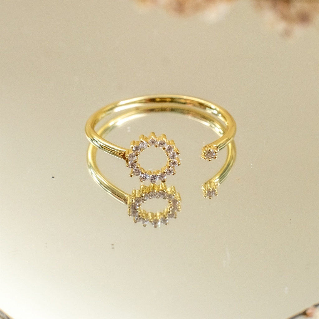 eldiva cincin emas terra ring 18k gold plated moissanite diamond