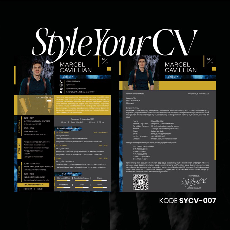 

BELI 1 CV & Surat Lamaran Digital KODE SYCV-007