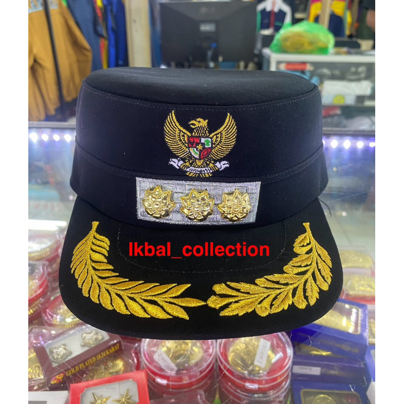 TOPI KOMANDO BUPATI HITAM - CREAM / TOPI KOMANDO WAKIL BUPATI / TOPI KOMANDO WALIKOTA / TOPI KOMANDO