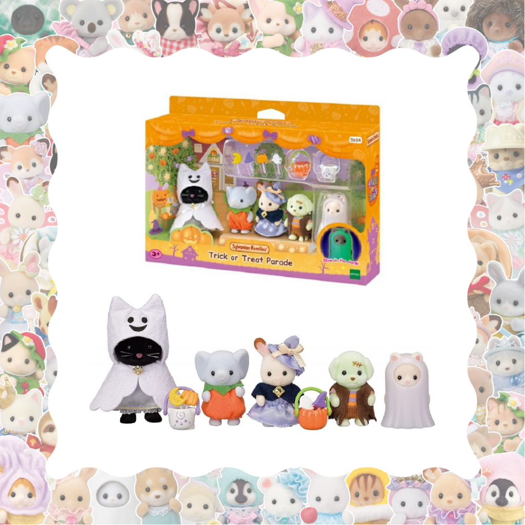[Ready] Sylvanian Families Trick or Treat Parade Set Series - Open Sharing Midnight Cat Ghost Elepha