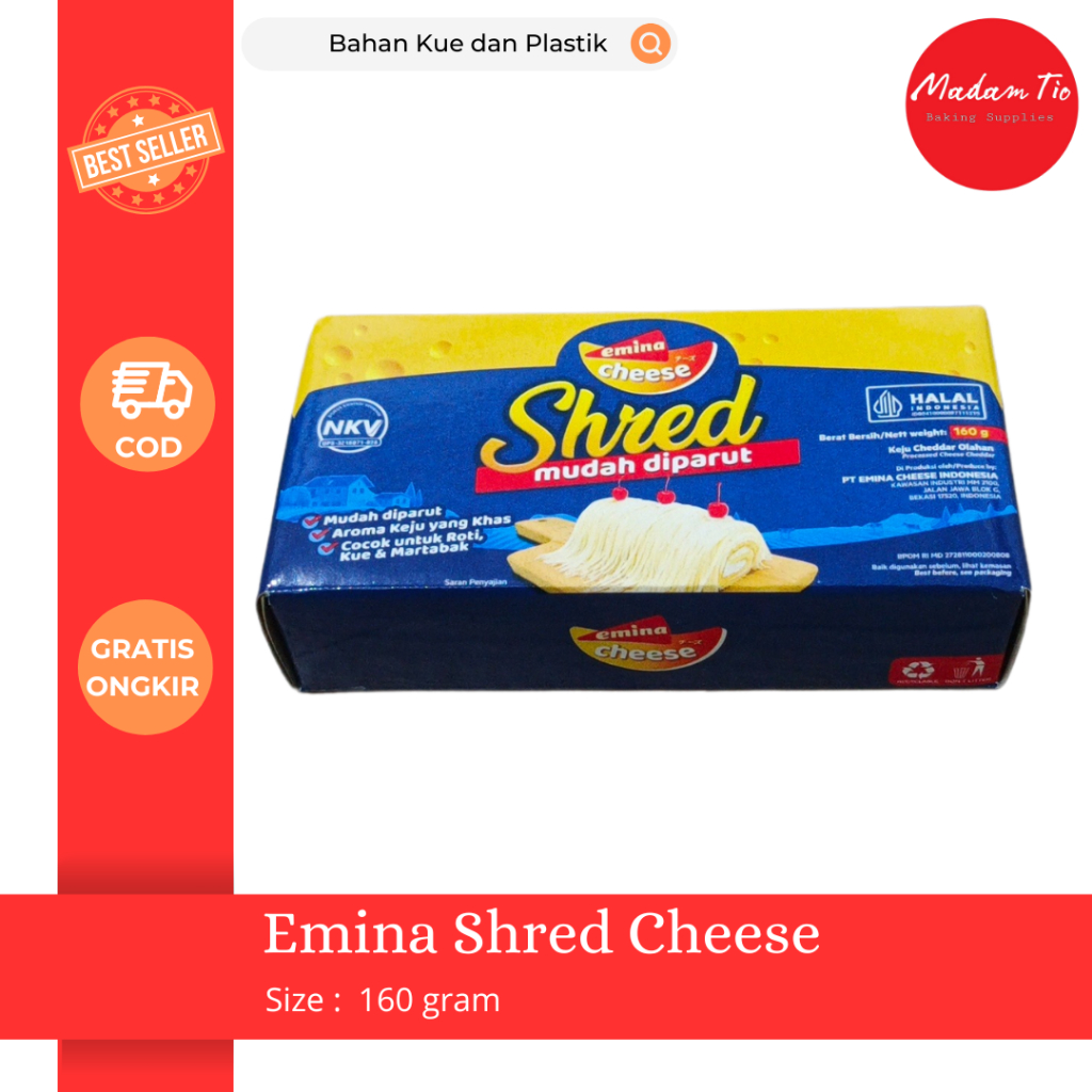 

Emina Shred Cheese 160gram 1pcs