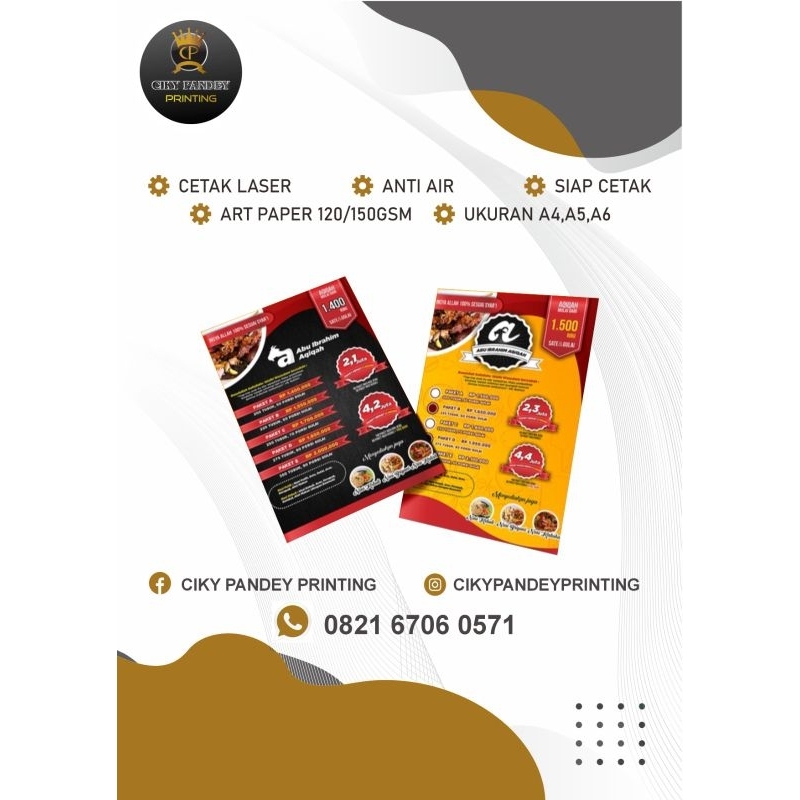 

cetak brosur murah a5 a4 a3+ 120gsm 1sisi / brosur kantor / brosur usaha / brosur promosi