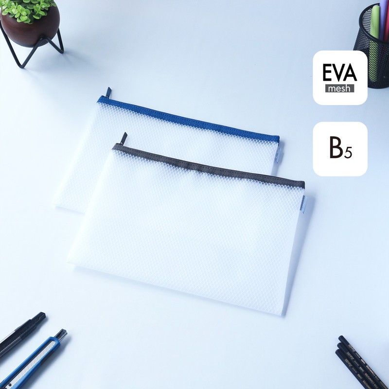 

[Stationery Home] Bantex Document Bag / Zipper Jaring B5 Transparan Bahan EVA Mesh BF2102