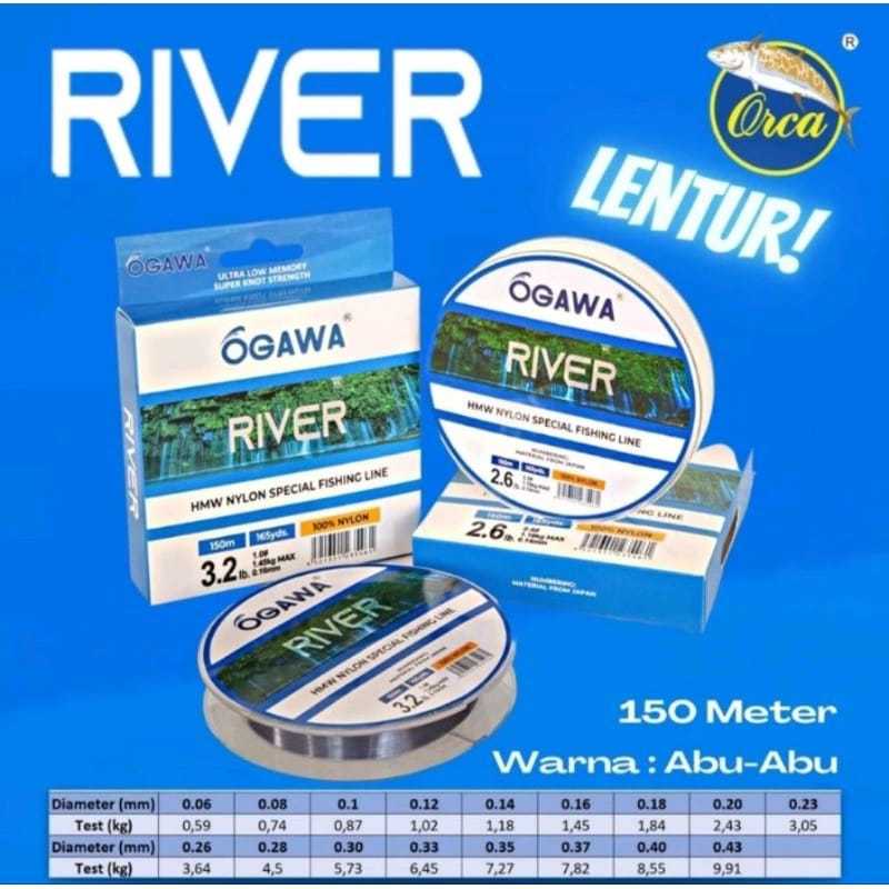 Senar Pancing Ogawa River 150m - Senar Pancing Kuat Anti Keriting - Size Micro Fishing / Senar Panci